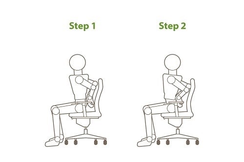 A simple chair exercise stretches out the tissue in the lower part of the back