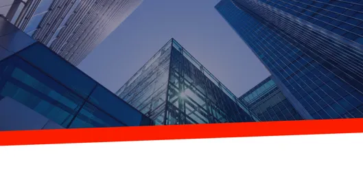 Modern Glass Office Buildings Red Accent 4Site Consulting