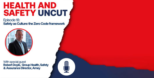 Health and Safety Uncut episode 18 podcast graphic on safety as culture: the zero code framework, with guest Robert Doyle