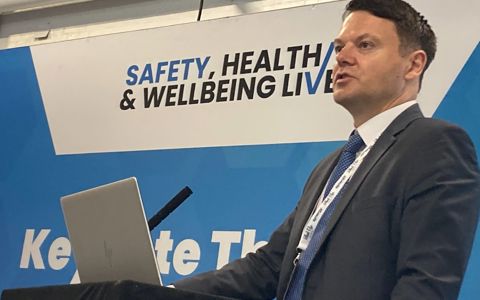 British Safety Council speaker presenting at Safety, Health and Wellbeing Live