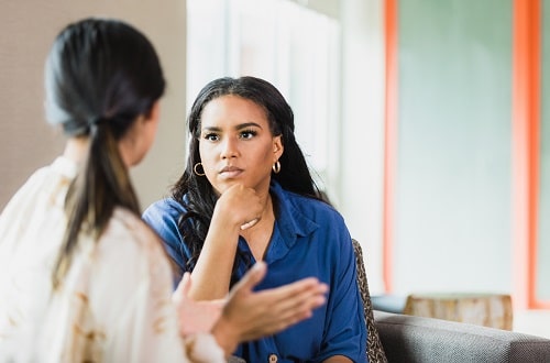 Female Colleagues Talking iStock SDI Productions