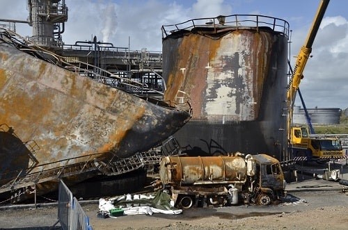 The Pembrokeshire oil refinery operated by Valero Energy after the blast occurred in 2011. Photograph: HSE