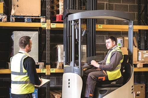 Man in Forklift