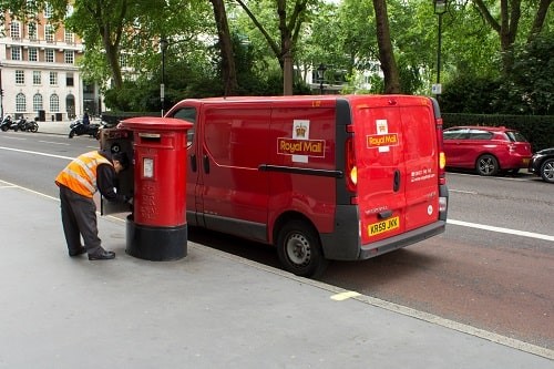 Social distancing at the Royal Mail means there is only one person in a delivery vehicle at any one time
